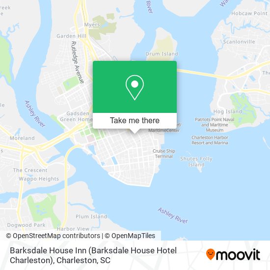 Mapa de Barksdale House Inn (Barksdale House Hotel Charleston)