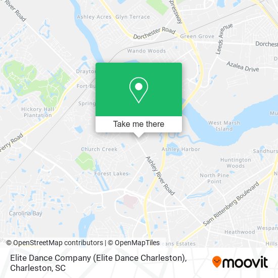 Mapa de Elite Dance Company (Elite Dance Charleston)