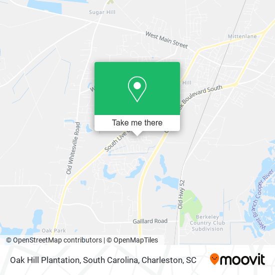 Oak Hill Plantation, South Carolina map