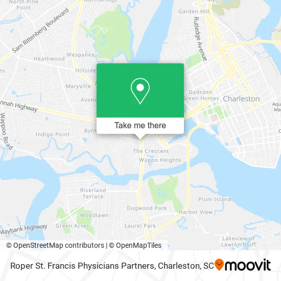 Roper St. Francis Physicians Partners map