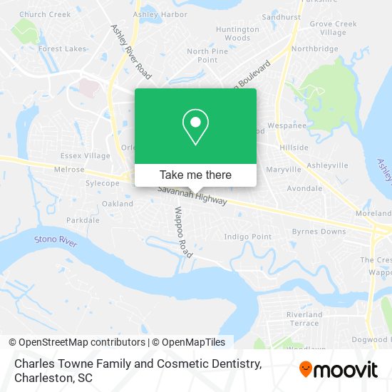 Charles Towne Family and Cosmetic Dentistry map