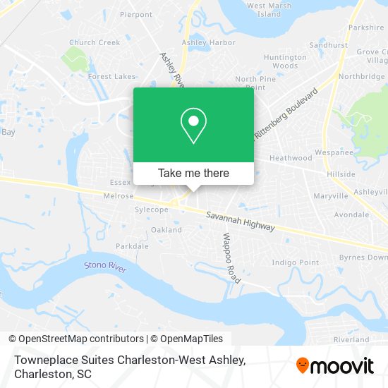Mapa de Towneplace Suites Charleston-West Ashley