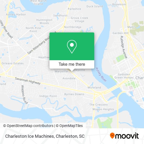 Mapa de Charleston Ice Machines