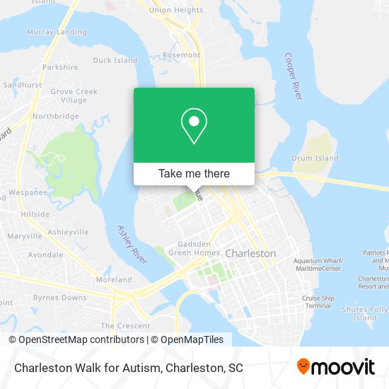 Charleston Walk for Autism map