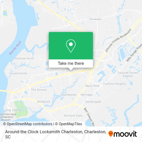 Around the Clock Locksmith Charleston map