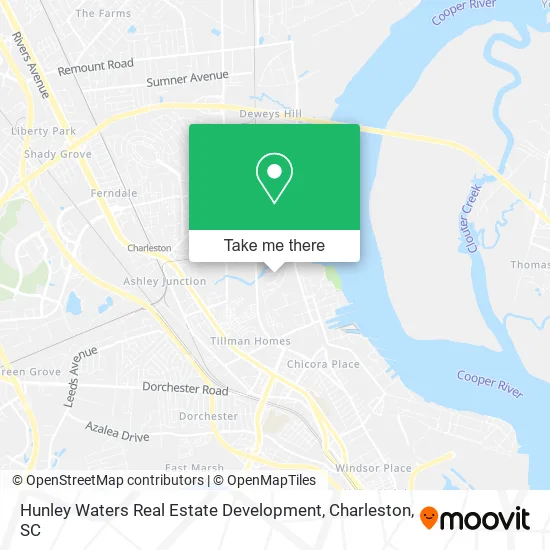 Hunley Waters Real Estate Development map