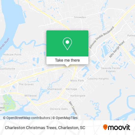 Mapa de Charleston Christmas Trees