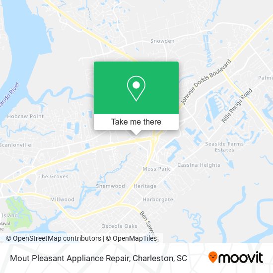 Mout Pleasant Appliance Repair map