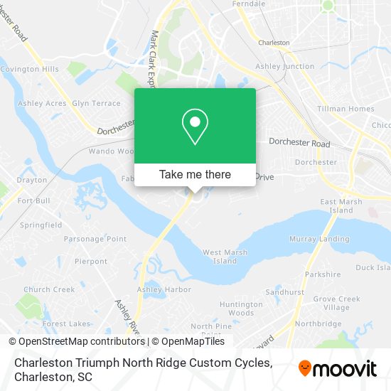 Mapa de Charleston Triumph North Ridge Custom Cycles