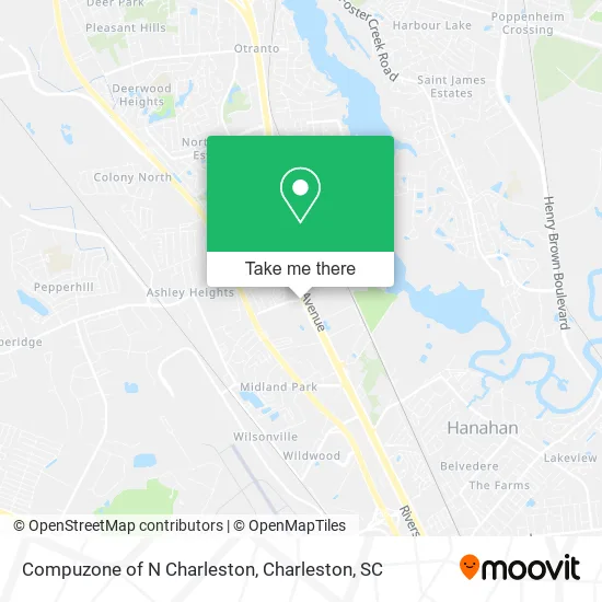 Compuzone of N Charleston map