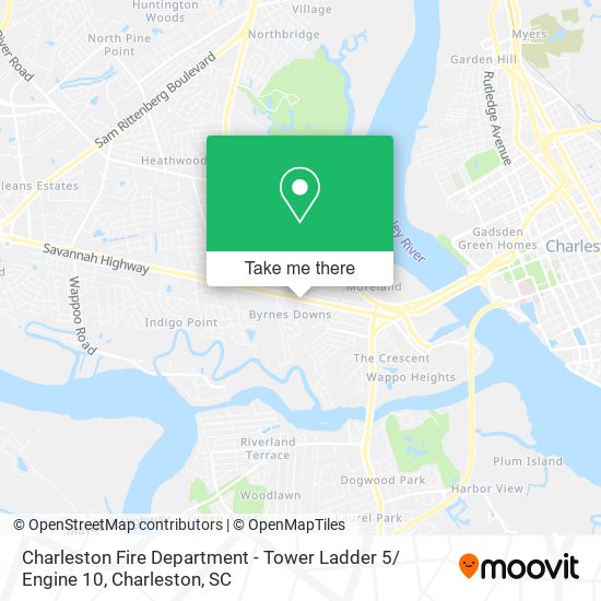 Charleston Fire Department - Tower Ladder 5/ Engine 10 map