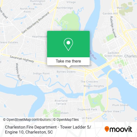 Mapa de Charleston Fire Department - Tower Ladder 5/ Engine 10