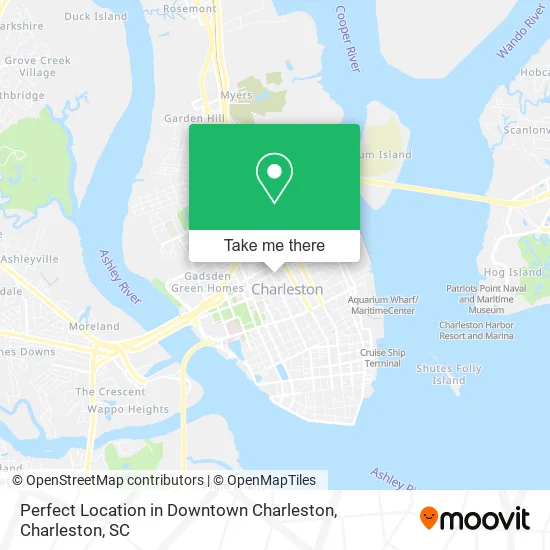 Mapa de Perfect Location in Downtown Charleston