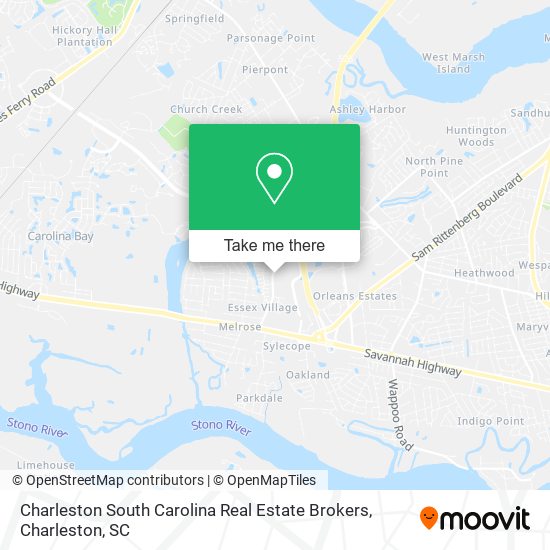 Mapa de Charleston South Carolina Real Estate Brokers