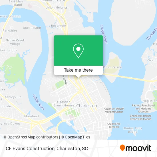 CF Evans Construction map