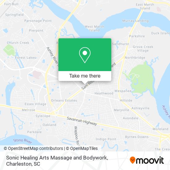 Sonic Healing Arts Massage and Bodywork map