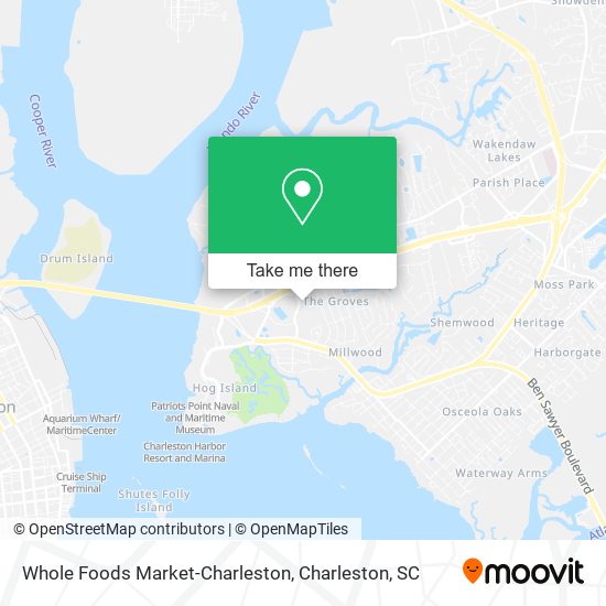 Mapa de Whole Foods Market-Charleston