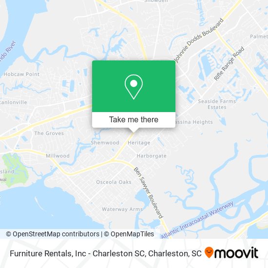 Mapa de Furniture Rentals, Inc - Charleston SC