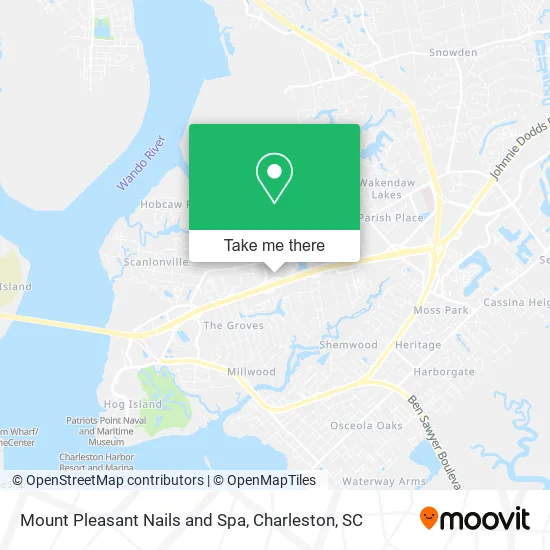 Mount Pleasant Nails and Spa map