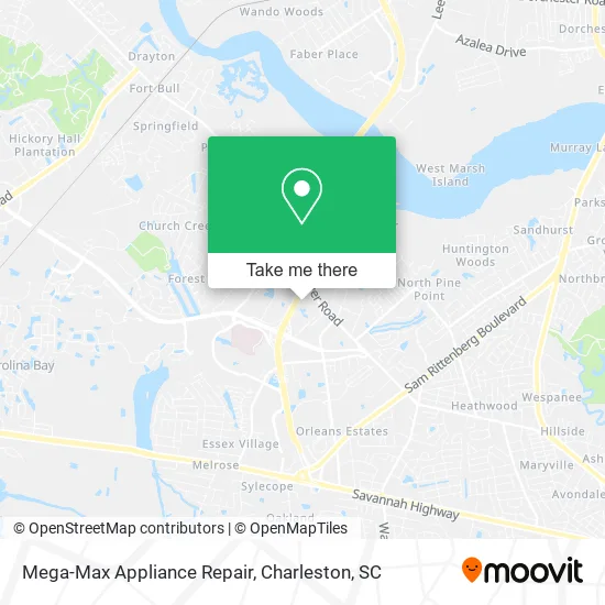 Mega-Max Appliance Repair map