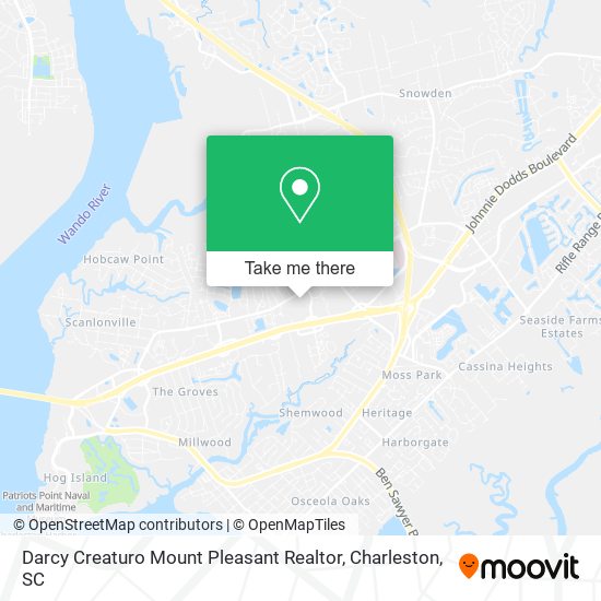 Mapa de Darcy Creaturo Mount Pleasant Realtor