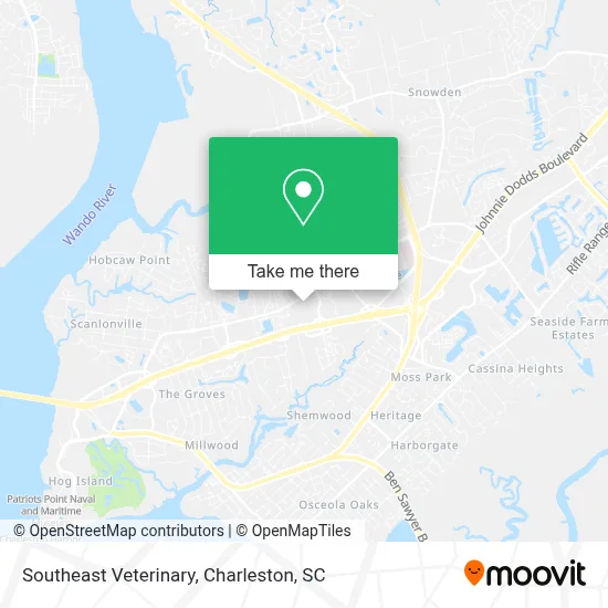 Southeast Veterinary map
