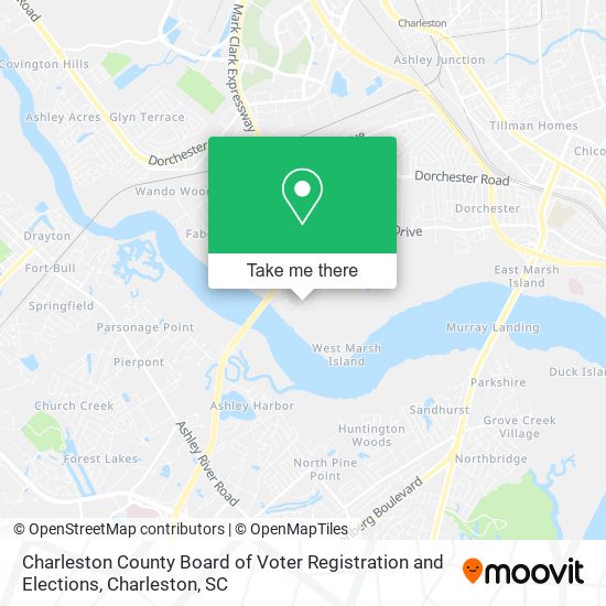 Mapa de Charleston County Board of Voter Registration and Elections