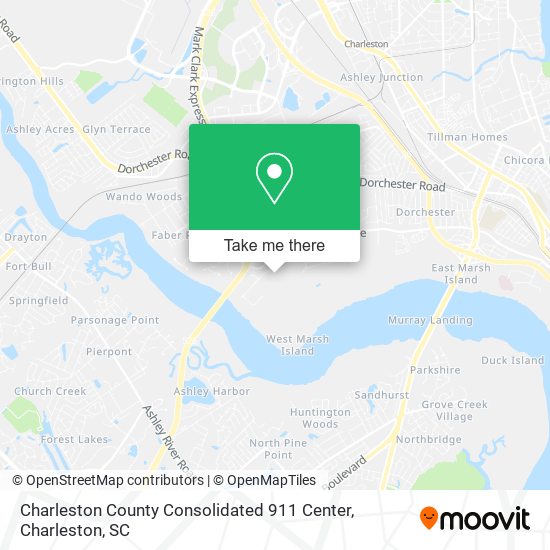 Mapa de Charleston County Consolidated 911 Center