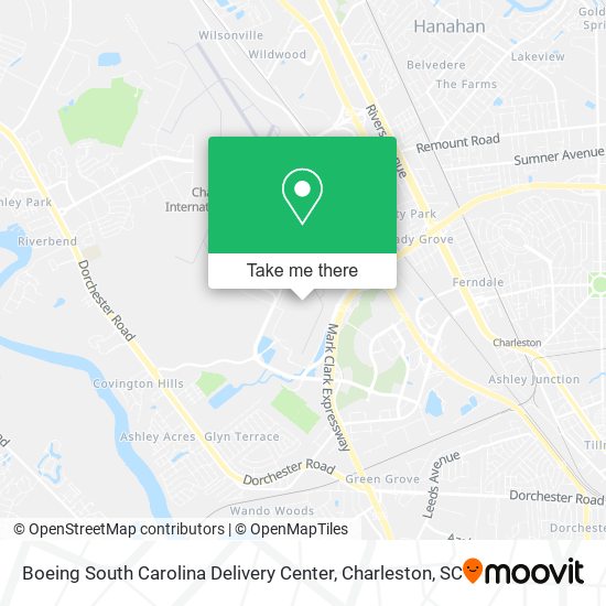 Mapa de Boeing South Carolina Delivery Center