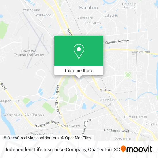 Independent Life Insurance Company map