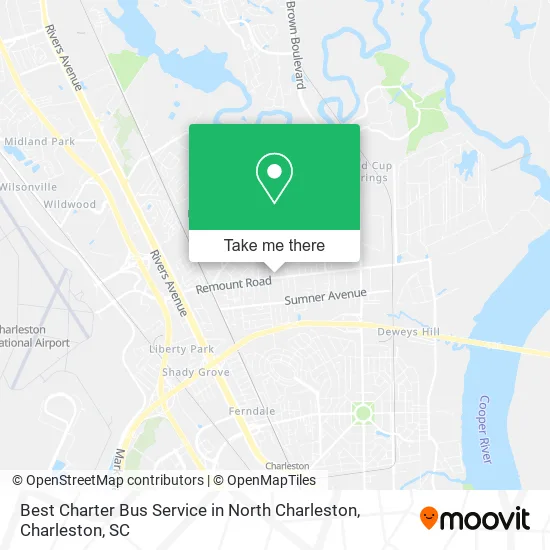 Best Charter Bus Service in North Charleston map