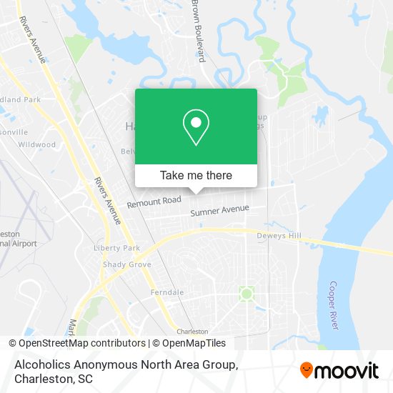 Alcoholics Anonymous North Area Group map