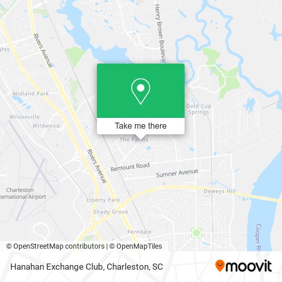 Hanahan Exchange Club map
