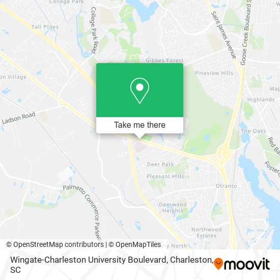 Wingate-Charleston University Boulevard map