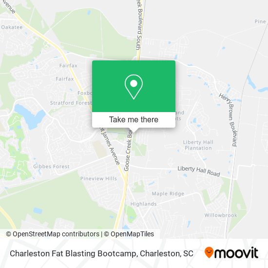 Mapa de Charleston Fat Blasting Bootcamp