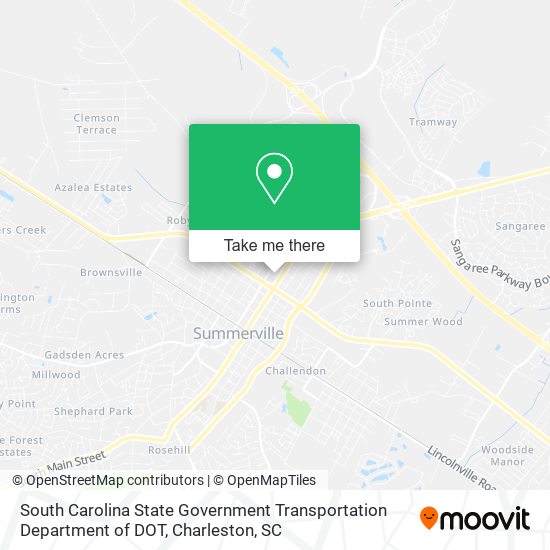 South Carolina State Government Transportation Department of DOT map