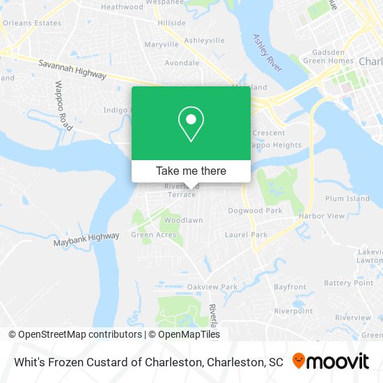 Whit's Frozen Custard of Charleston map
