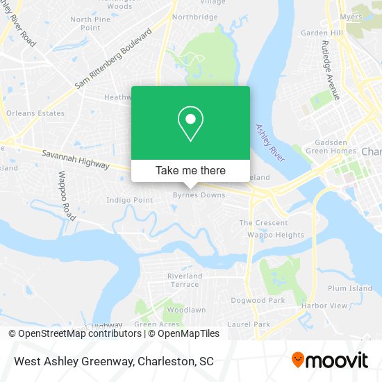 West Ashley Greenway map