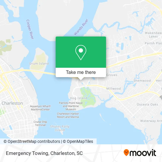 Mapa de Emergency Towing