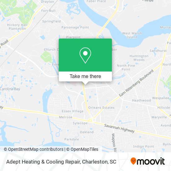 Adept Heating & Cooling Repair map