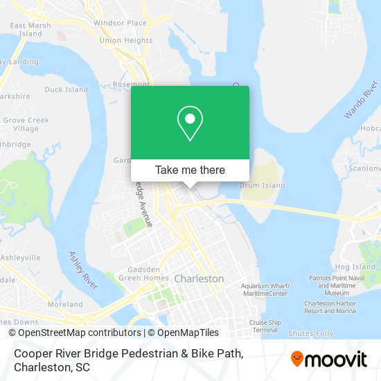 Mapa de Cooper River Bridge Pedestrian & Bike Path