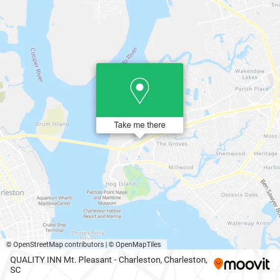Mapa de QUALITY INN Mt. Pleasant - Charleston