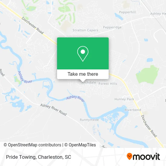 Pride Towing map
