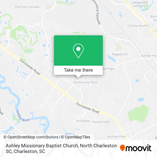 Mapa de Ashley Missionary Baptist Church, North Charleston SC