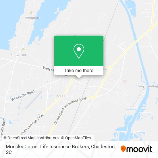 Moncks Corner Life Insurance Brokers map