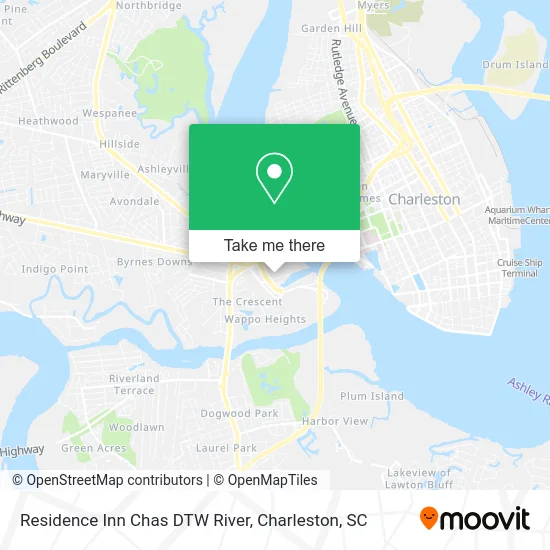 Residence Inn Chas DTW River map