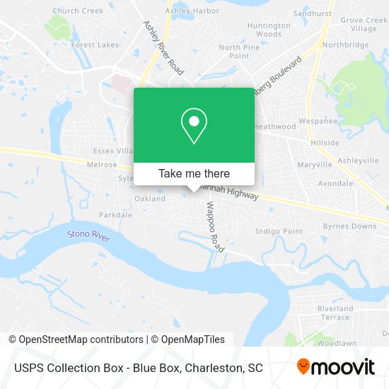 USPS Collection Box - Blue Box map