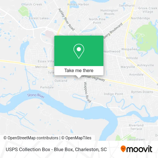 USPS Collection Box - Blue Box map
