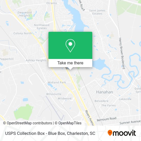 USPS Collection Box - Blue Box map
