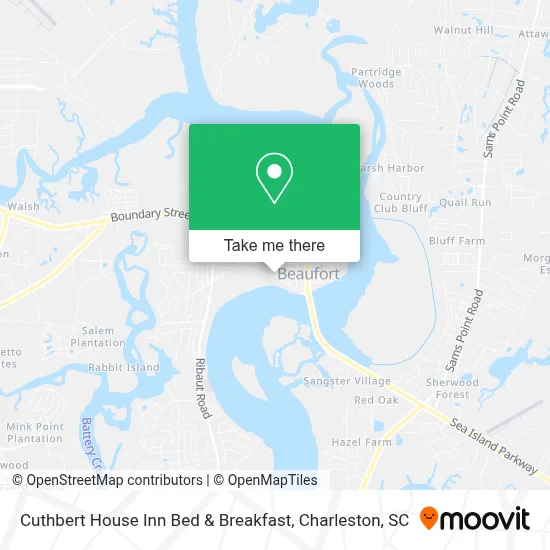 Cuthbert House Inn Bed & Breakfast map